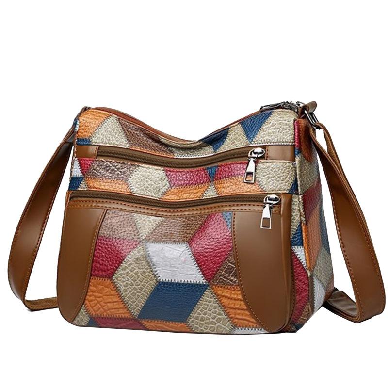 Professional Factory Town Store Treasure Tide Brand True Soft Leather Multi Layer Mom Bag Single Shoulder Diagonal Crossing Women s Bag Large Capacity