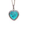 Jewelry Vintage Necklace Imitation Emerald Paraiba Heart 20 * 20 Large Pendant Necklace Female