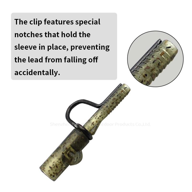 6pcs Carp Fishing Accessories Heavy Duty Clip With Pin Tail Rubber For Heavy Leads Over 200g With All Size 8 Swivels Carp End Tackle