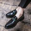 Leather Shoes Autumn Dress Casual Soft Sole Inner Height Increase Hair Stylist British Pointed Head Winter Velvet