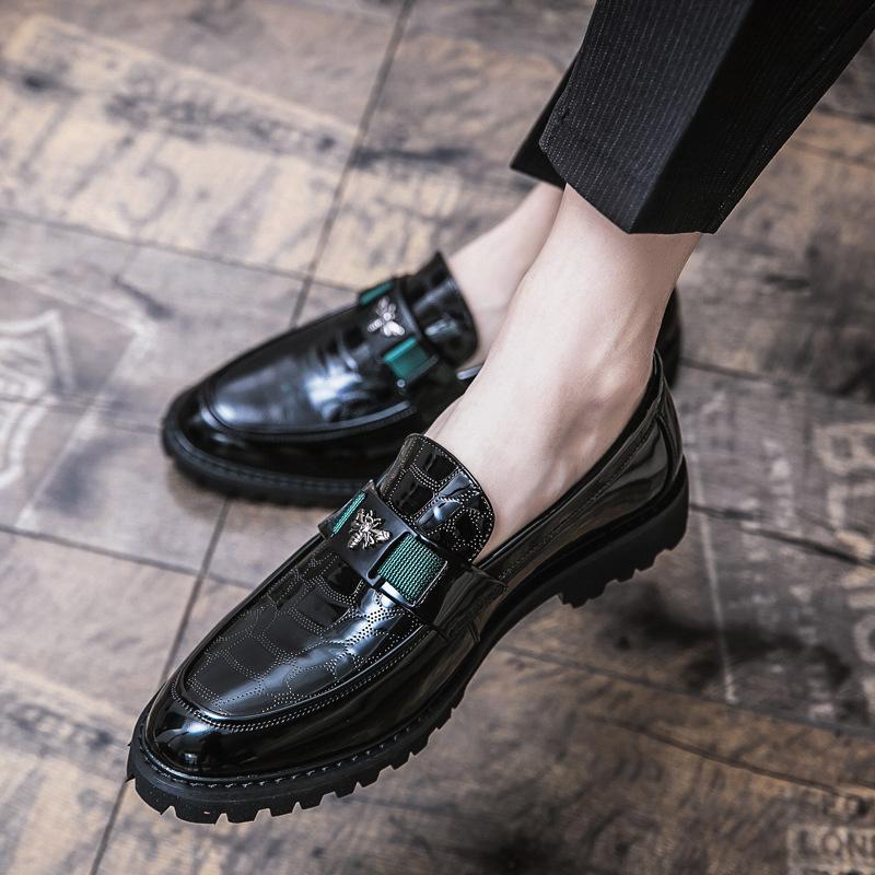 Leather Shoes Autumn Dress Casual Soft Sole Inner Height Increase Hair Stylist British Pointed Head Winter Velvet