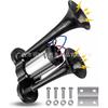 Durable 600DB Black Electric Horn Durable Tube Metal One-piece Electric Pump Horn with Relay Car Horn