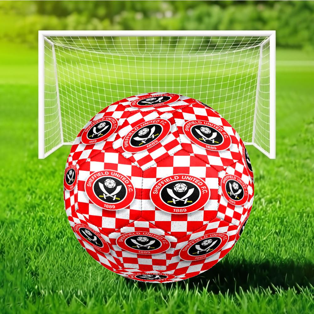 Sheffield United Fc Crest Soccer Ball Size 5 Soccer Ball, Machine-stitched, Soft and Comfortable, Suitable for Training and Matches Fan Gift