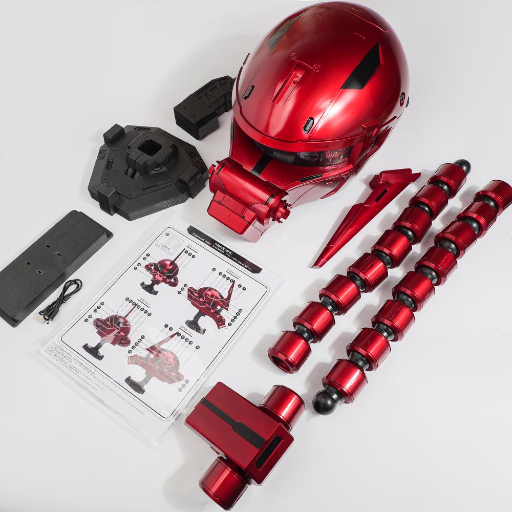

Zaku Wearable Helmet Cosplay Prop Replica with Water Slide Decals Base Hanger USB Charging Cable Included Anime Collectible Toys