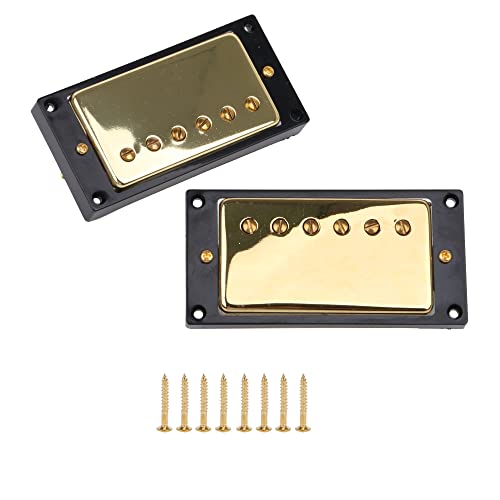 Yibuy Gold Double Coil Sealed Humbucker Pickup Set for Electric Guitar
