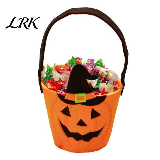 Black Cat Treat Pail Halloween Trick or Bucket for Kids, Pumpkin Face Ghost Bat Candy Snack Basket, Holder with Handle Party Favors Bag