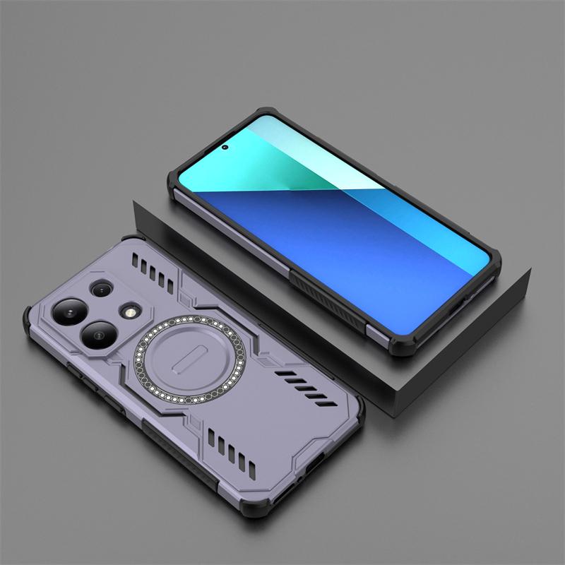 For Xiaomi Redmi Note 13 4G Case Redmi Note 13 4G Anti-knock Magnetic Adsorption Wireless Charge Cover For Redmi Note 13 4G Case