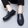 Fashion Breathable Bean Shoes Mens Shoes Fashion Casual Leather Shoes Youth Fashion Shoes Soft Loafers Genuine Leather Flats Driving Sho