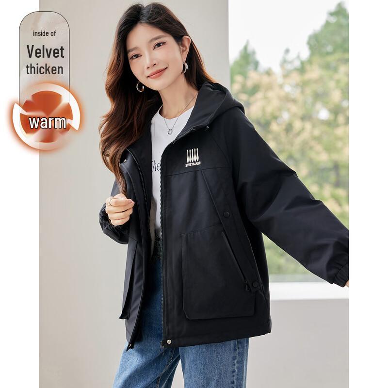 

TERRE BLEUE Women s Petite Fleece-Lined Padded Hooded Jacket M