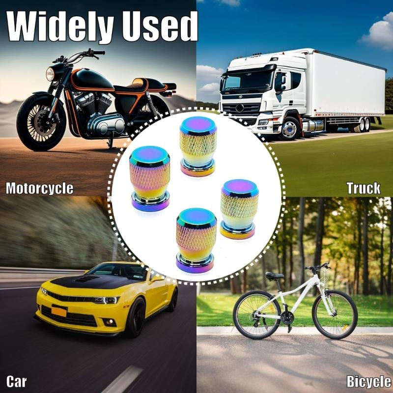 2pcs/4pcs Anodized Aluminum Tire Valves Stem Cap Cover Universal Fit for Cars SUVs Bikes Trucks Motorcycles Construction