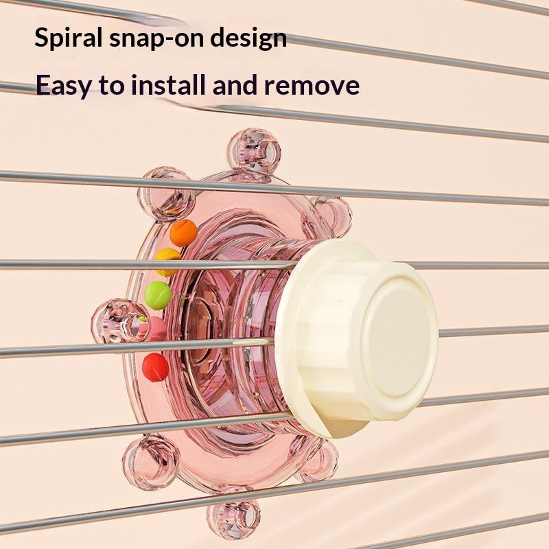 Parrot Play Perch Wear Resistant Colorful Spinning Ball with Bell Mirror Puzzle Toy for Cockatiel Cage Entertainment