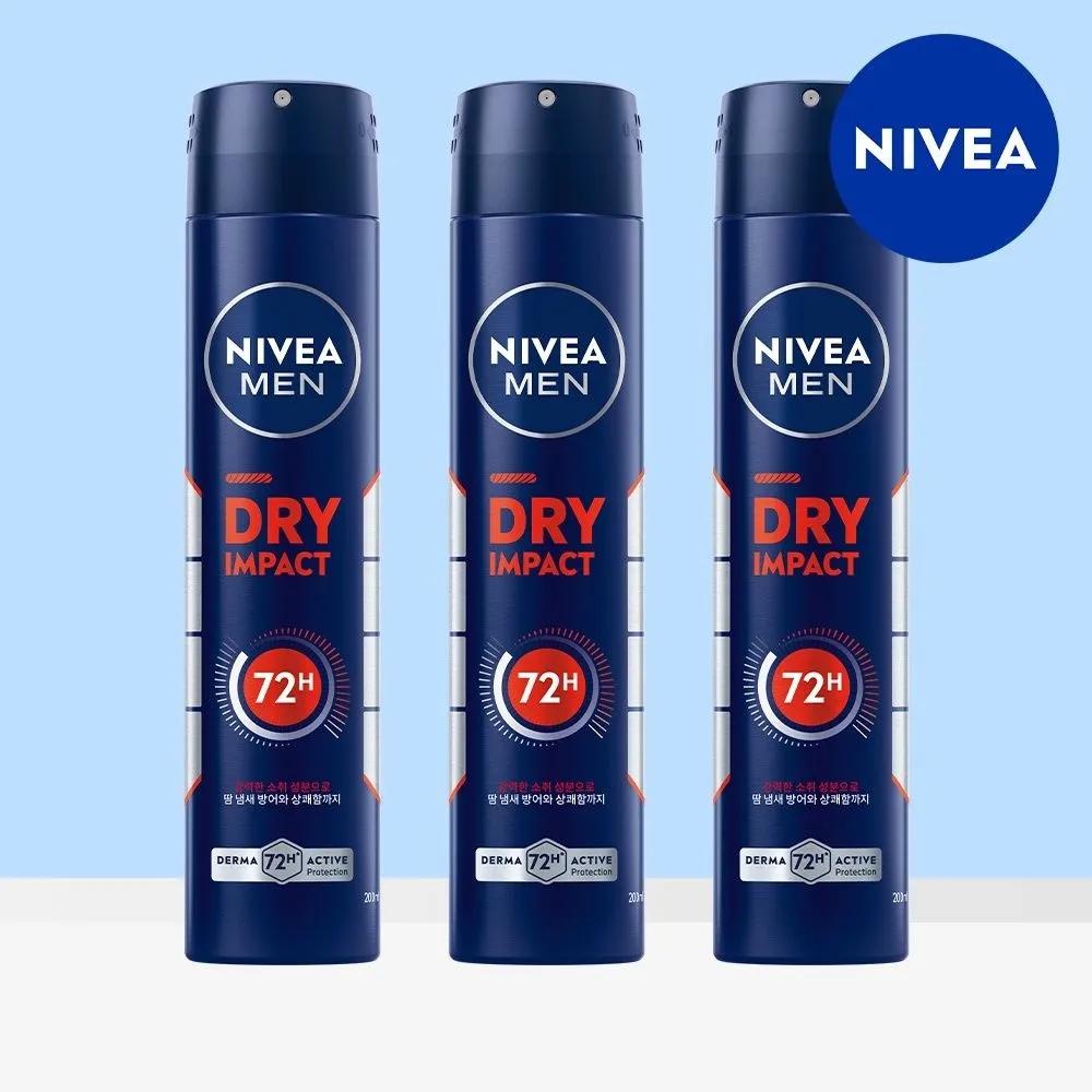 NIVEA Men Deodorant Spray Dry Impact 200ml 3-pack