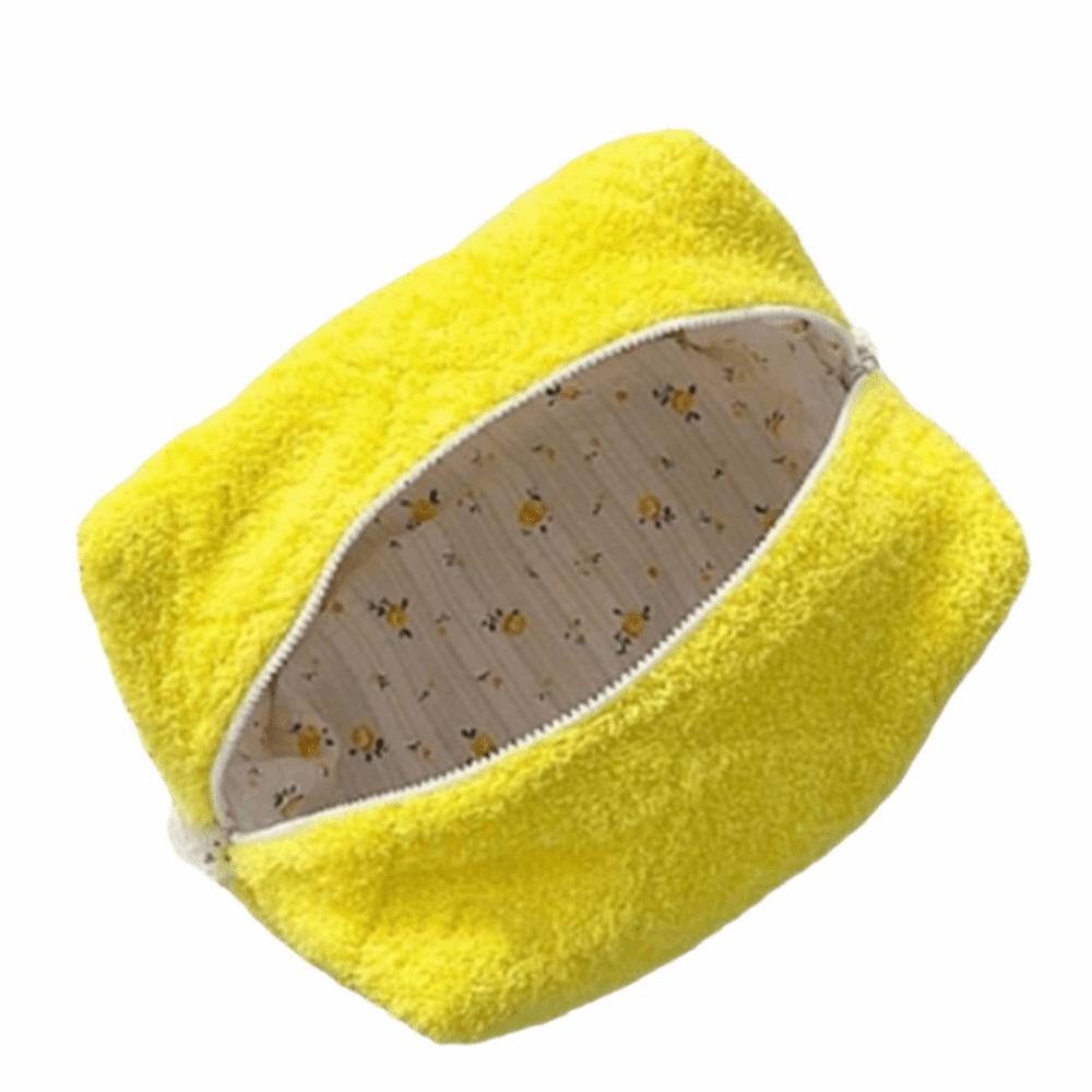 

Plush Material Makeup Bag Large Capacity Travel Organizer Versatile Storage Bag Makeup Storage жовтий