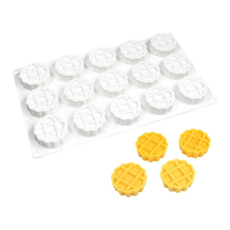 Food Grade Silicone Baking Molds Make 15 Round Waffles Chocolates And Cookie Multipurpose Baking Supplies белый