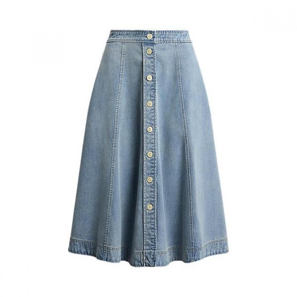 Lauren Ralph Lauren Button Front Denim Midi Skirt Wmlrskts6h20310400 00
