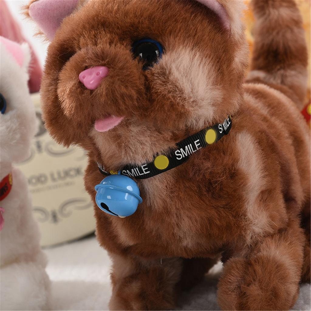 Interactive Plush Cat Toy with Walking and Meowing Realistic Stuffed Animal for Kids Perfect Gifts for Boys and Girls