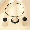 Chic High-End Round Pendant Earring & Necklace Set for Women