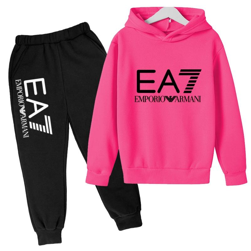 Kids Autumn Winter Hoodie Boy Girl 3-12Yrs Letter Print Clothing Casual Top+Trousers 2P Child Gift Brand Sports Coat Jogging Set