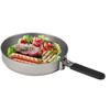 1100ml Titanium Fry Pan Ultralight Grill Frying Pan with Folding Handle for Outdoor Cooking Camping Hiking Backpacking