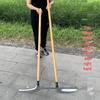 Large Manganese Steel Forged Scythe with Long Handle for Grass and Reeds, Suitable for Both Left and Right Hand Use