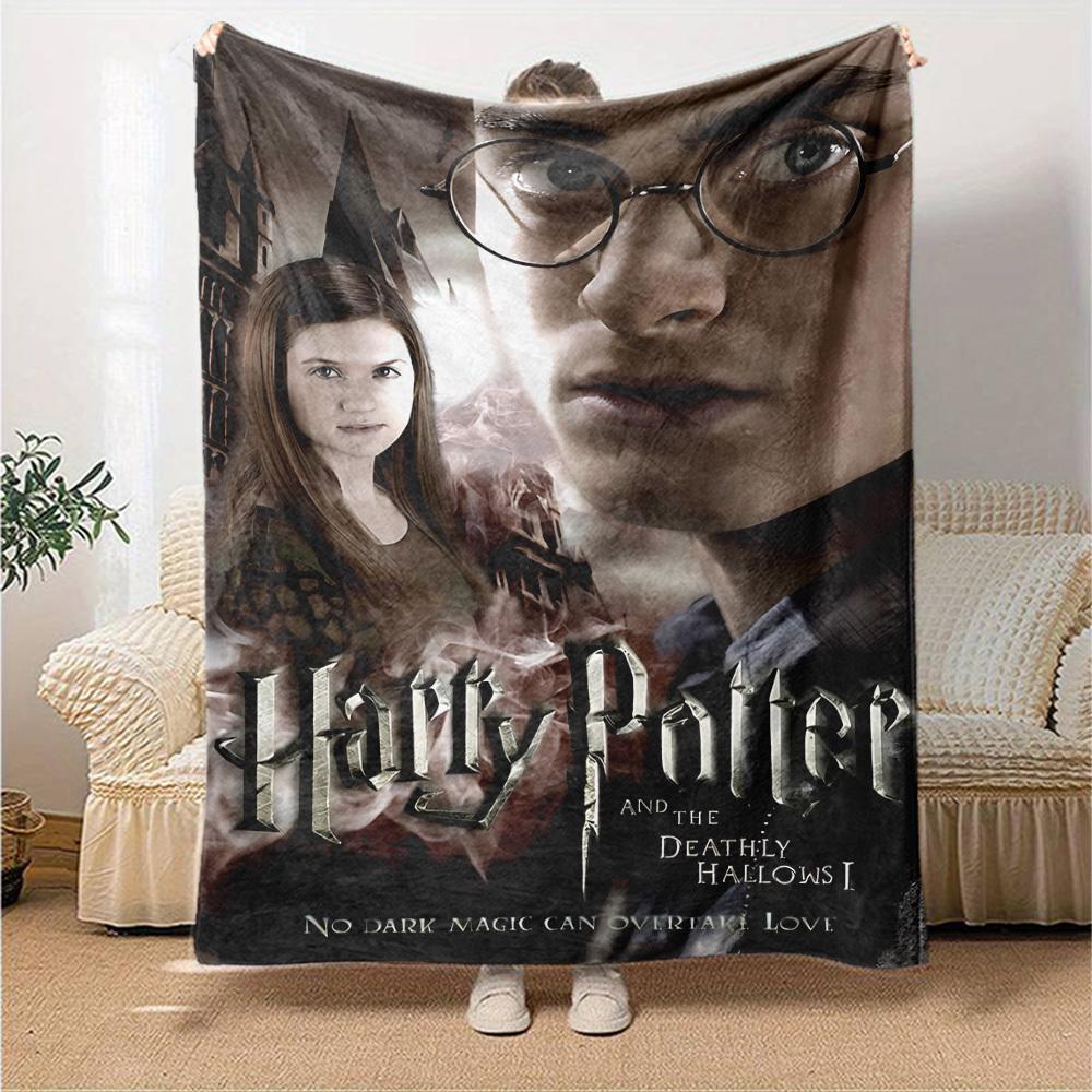 1pc Harry Potter and the Deathly Hallows Flannel Blanket - Soft Warm Throw for Home, Office, TravelL1303
