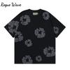 RogueWave Moda Americana Streetwear Y2K Top Comodo Casual a Maniche Corte