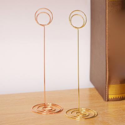 12Pcs Memo Clip Holder, Table Number Name Card Holder Desktop Metal Business Card Photo Plane Frame With Base