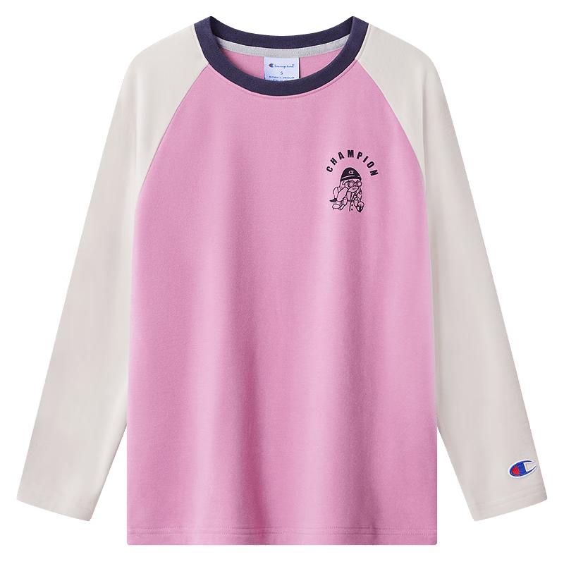 Champion Unisex Kids Anti-Static Raglan Long-Sleeve Fleece T-Shirt XL