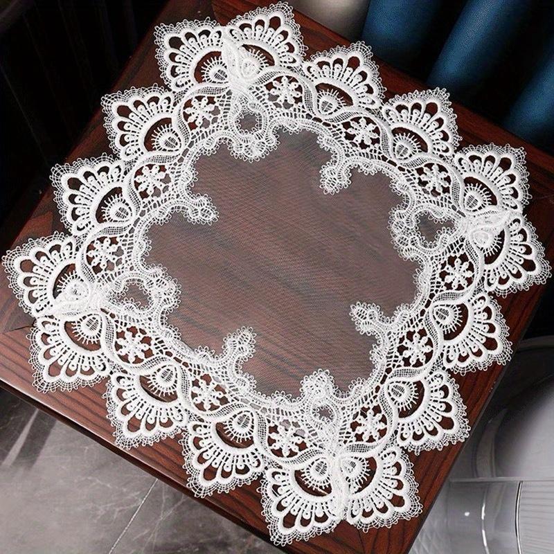 3 Size for Choice Embroidery Tablecloth Lace Floral Table Cover Mat Home Festival Table Cloth Cover Home Decoration