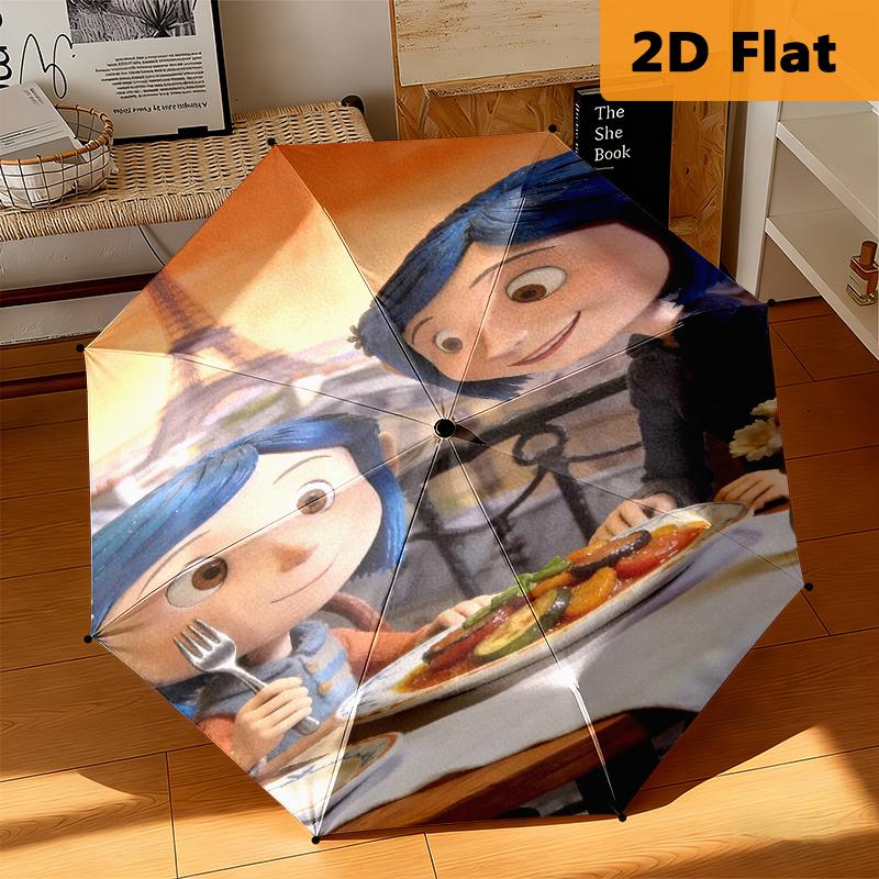 1pc Coraline umbrella Portable 8-rib structure suitable for all seasons, home, travel, outdoor umbrella