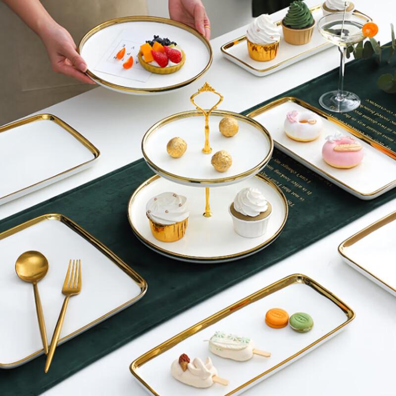 Elegant Ceramic Dessert & Snack Display Stand Set