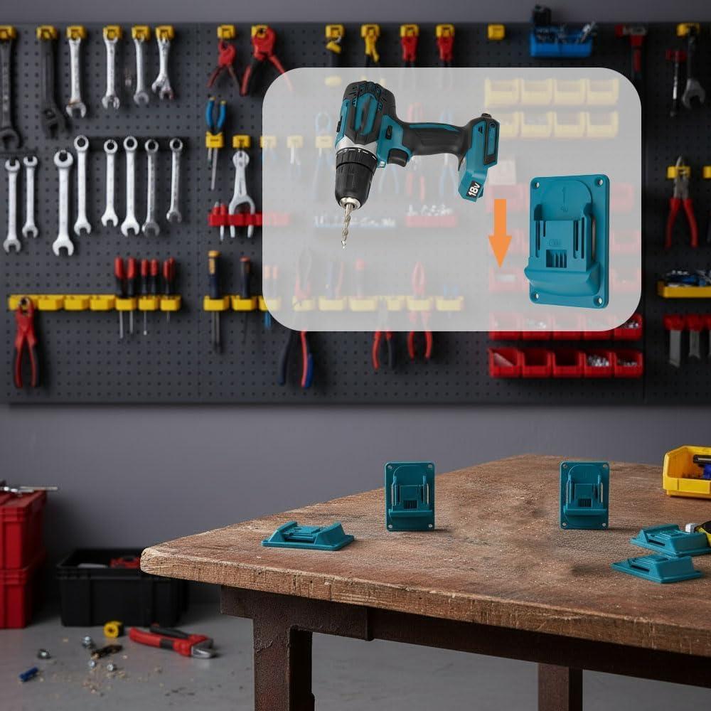 1/1/11PCS Tool Drill Mount Holder Compatible for Makita 18V Li-ion Drills, Heavy Duty ABS Tools Wall Dock Hanger for Workshop