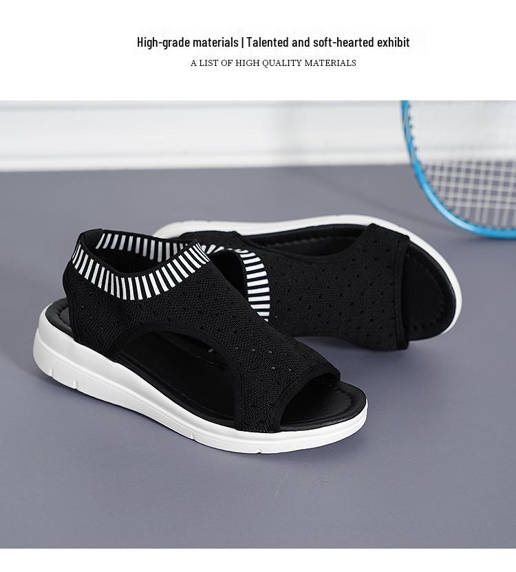 2024 Summer Flyknit Mesh Breathable Women's Plus Size Sandals: Versatile, Comfortable European and American Style