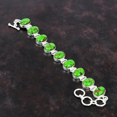 Kopergroene Turkoois Armband Natuursteen Armband 925 Sterling Zilver Armband Verstelbare Ketting Armband Handgemaakte Sieraden Voor Cadeaus