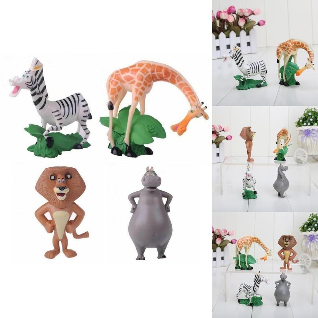 Miniature Madagascar Movie Action Figures 4 Roles Included Non-toxic Pvc Material