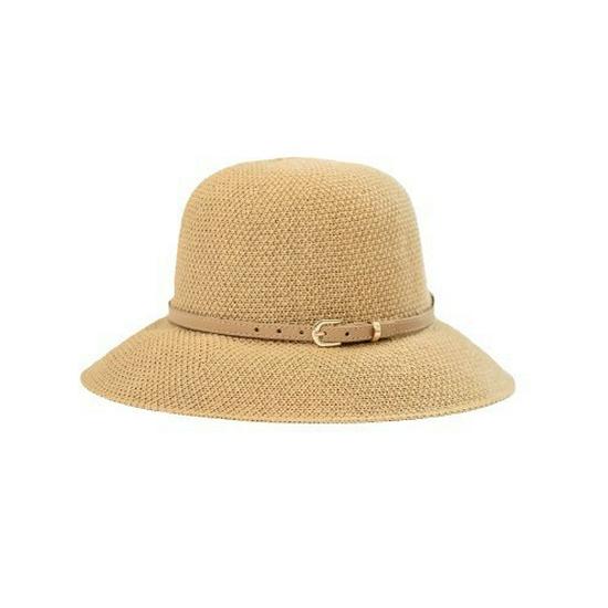 Stylish Women's Bucket Hat with Leather Buckle - Sun Protection for Spring and Summer