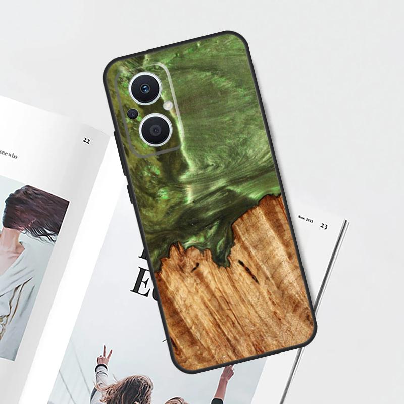 Hybrid Wood Resin Case For OPPO Find X9 X5 X6 X8 Pro OPPO Reno 12F 14F 13F 11F 10 12 13 14 Pro 7 8 Lite Cover