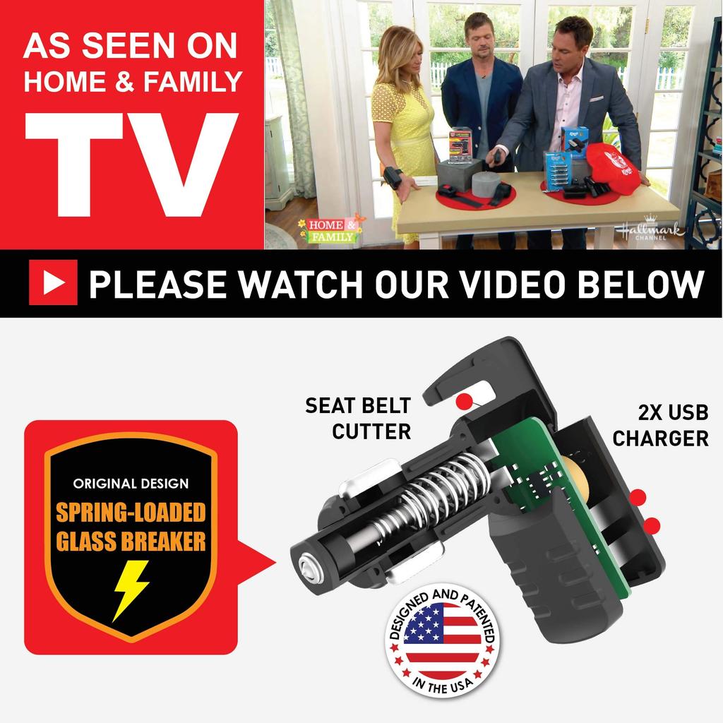 Ztylus KoTech STINGER Emergency Escape Tool: Charger with Lifesaving Tool, Window Breaking Punch, Seat