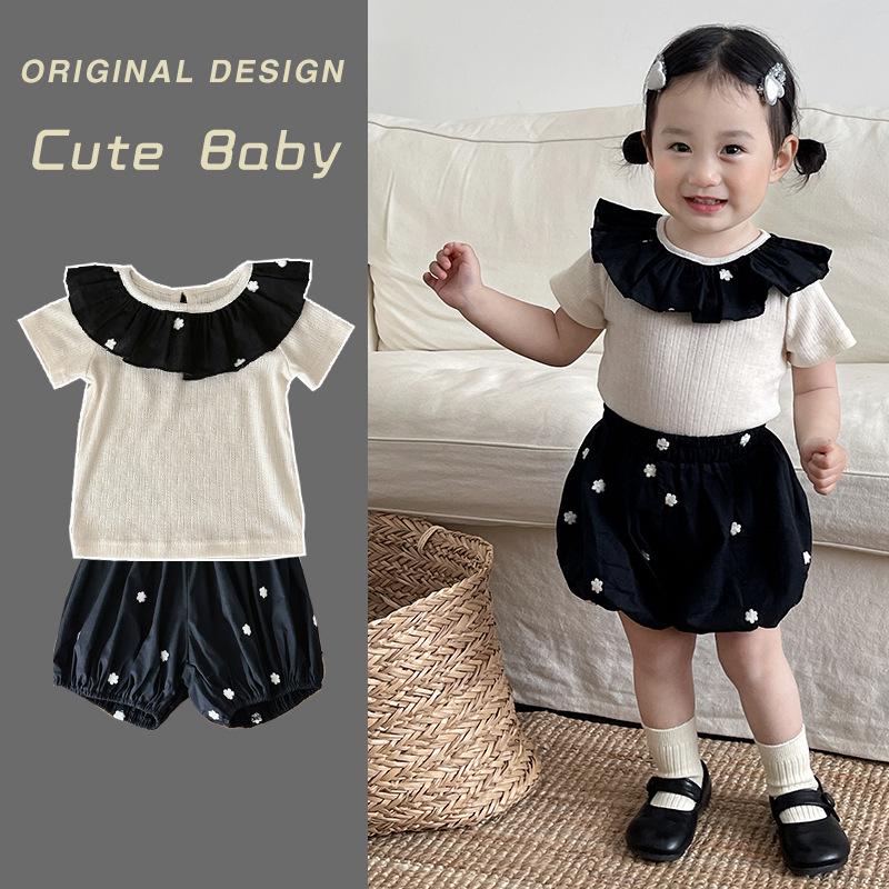 

Summer 2025 Little Girl Fashionable Cotton Two-Piece Set 100 cm
