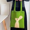 Green Knitted Rabbit Tote Bag Shoulder Bag