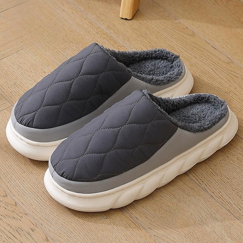 

Men s Winter Down Cloth Slippers for Home Use, Thick Soled Warm, Waterproof, Anti Slip Men s Slippers, Women s Winter Styles 48/49 темно-сірий колір