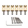 Musiclily Ultra 10.8mm Brass Bridge Saddles for Strat/Tele Electric Guitars, Original Color (Set of 6)
