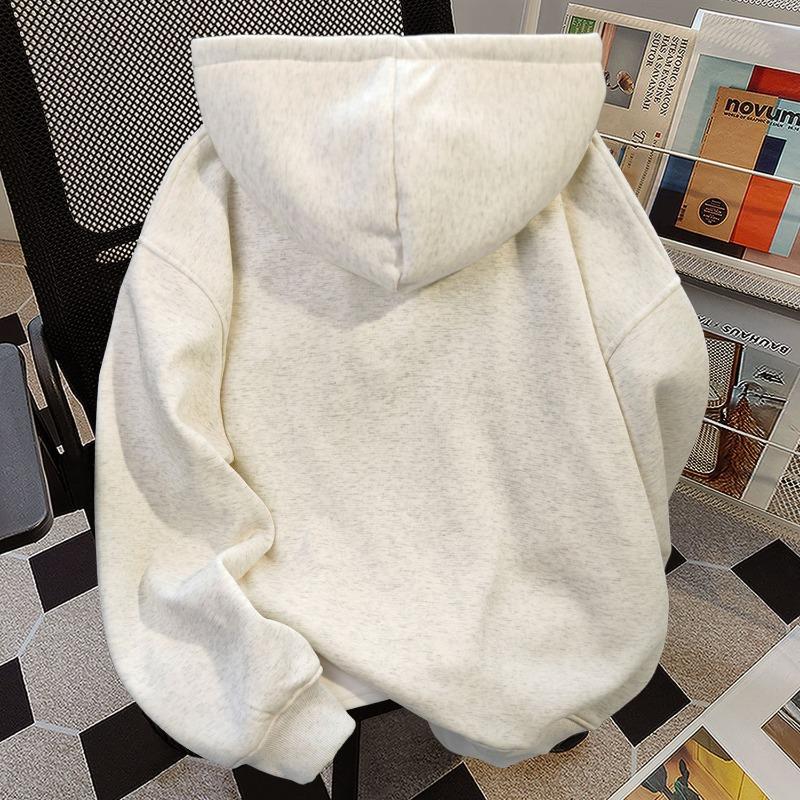 Versatile simple hooded sweater women's autumn and winter fake two-piece campus style splicing loose top