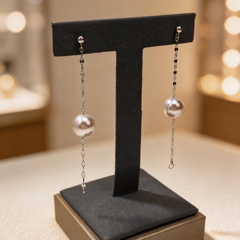 S925 Sterling Silver Pearl Tassel Earrings - Elegant, Versatile Dangle Earrings for Women