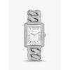Oversized Emery Pavé Silver-Tone Curb-Link Watch MK7299