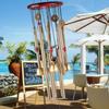 Metal Wind Chime Garden Decorative Vintage Style Outdoor Hanging Iron Tube Bells with Multiple Tubes and Circular Top Frame for Patio Porch Yard