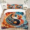 3pcs Dragon and Phoenix In Cosmic Balance Quilt Set Cartoon Themed Bed Quilt Set Lovely Character Bedroom Decor Bed Quilt