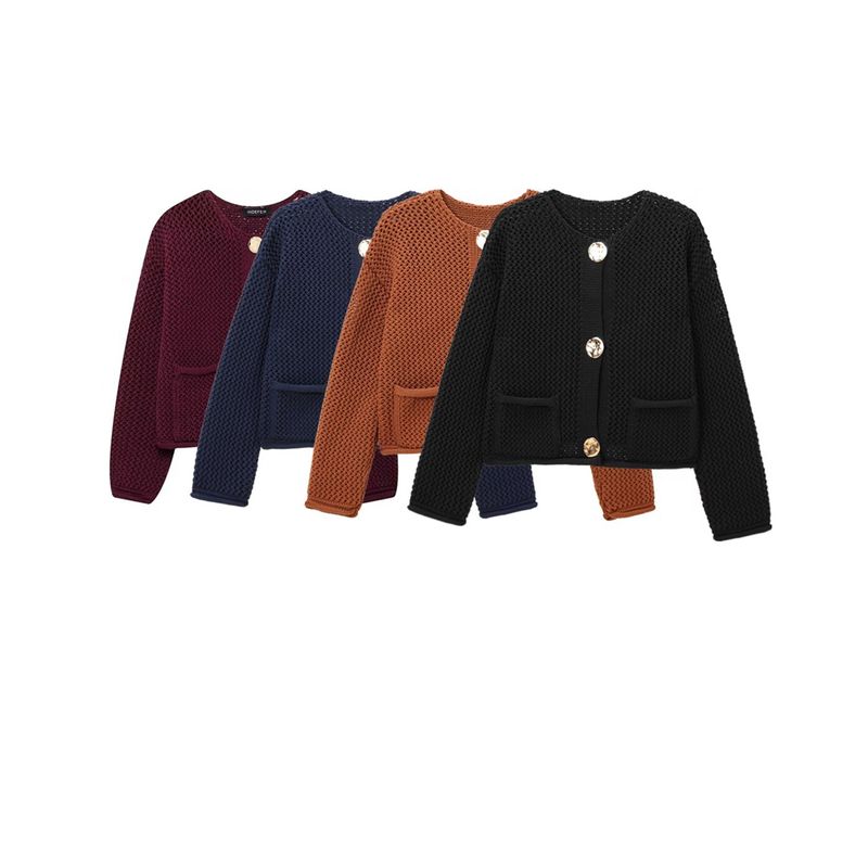 Kaslead New Arrival Women's Clothing Fashion Style Stylish Simple and Versatile Long Sleeve Knitted Coat 5802111
