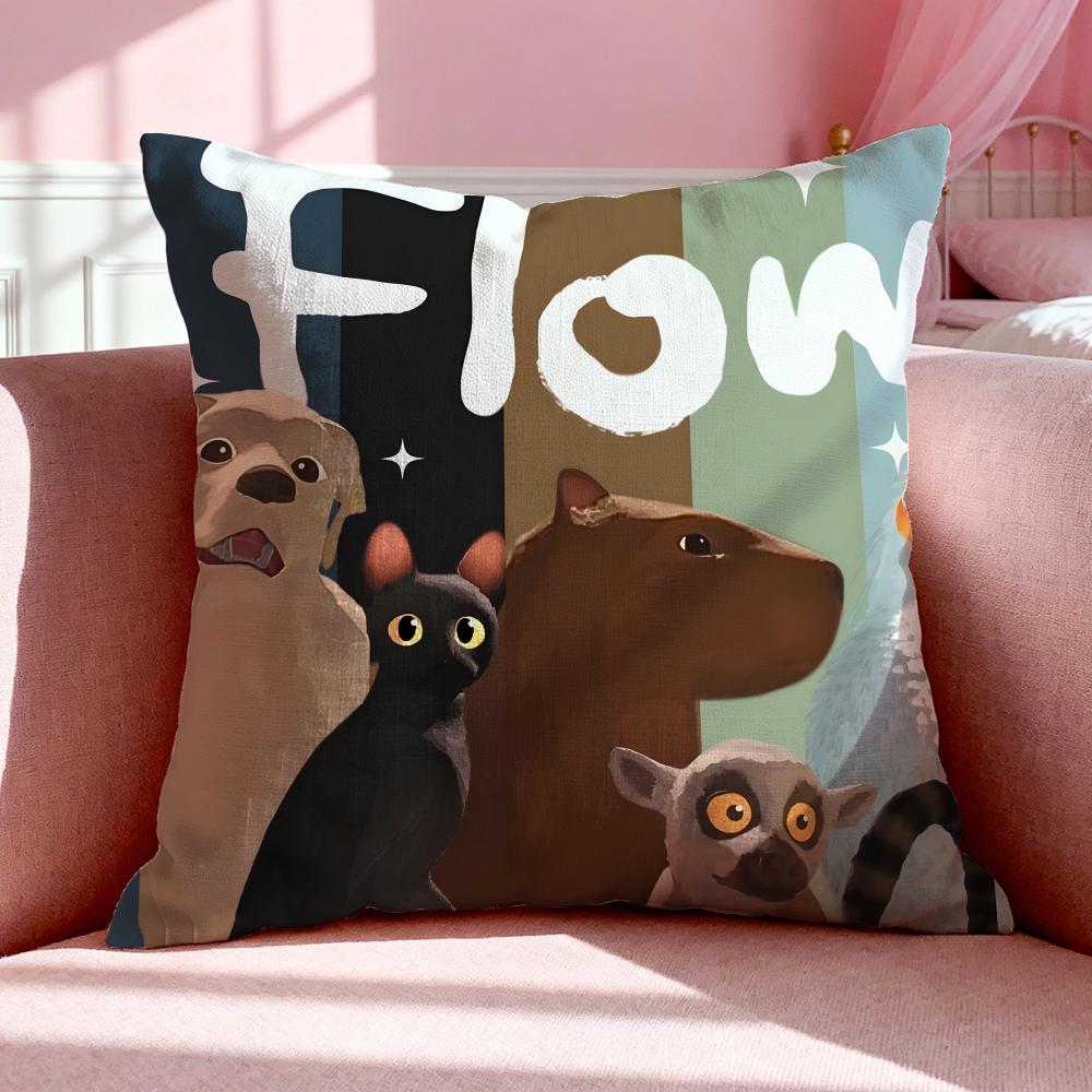Band F-Flow Cushion Cover Breathable Linen Pillowcase Summer Odorless Eco-Friendly Invisible Zipper Washable
