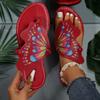 Stylish Women's Butterfly Print Slide Sandals | Faux Cover Upper & Rubber Sole | Versatile All-Season Footwear | Fashionable Clip Toe, Slip-On Flats